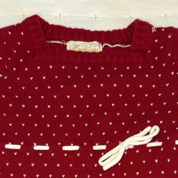 Heirloom by Poly Flinders Fair Isle Sweater Dress Girls 3T | Red Christmas - Picture 2 of 8